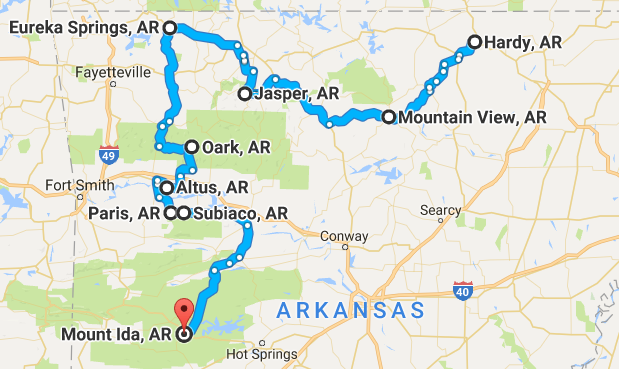 A car trip from Chicago to Arkansas