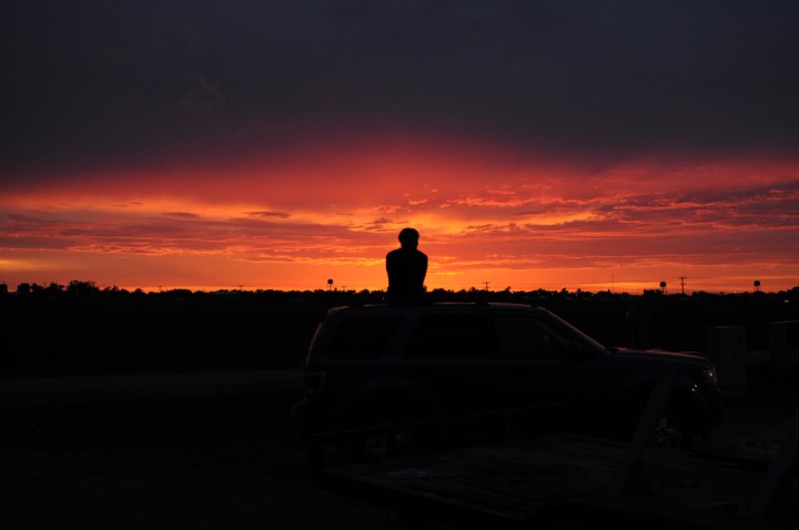 from atop a car - stunning sunsets in south dakota