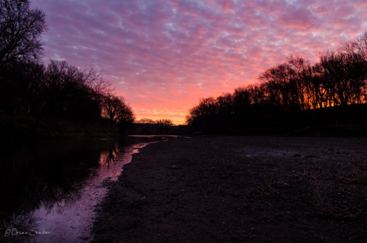 along the creek - stunning sunsets in south dakota