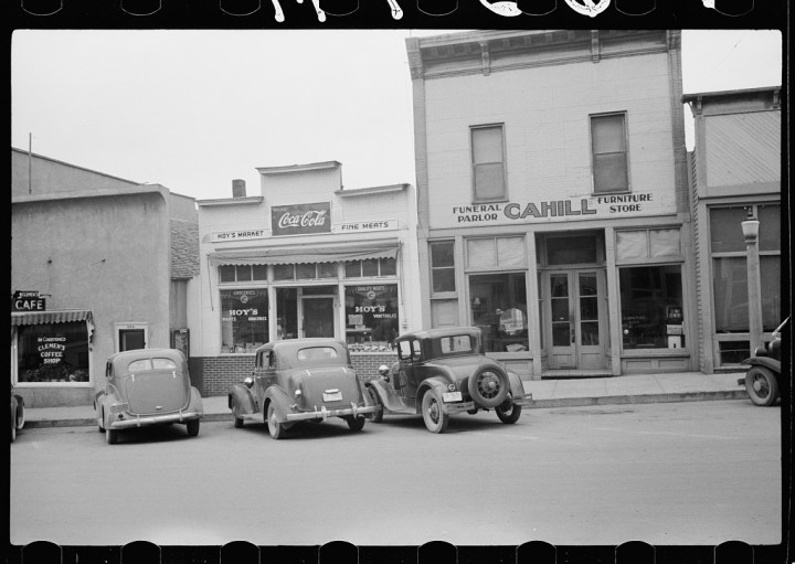 Cars on main street in Sisseton, South Dakota.