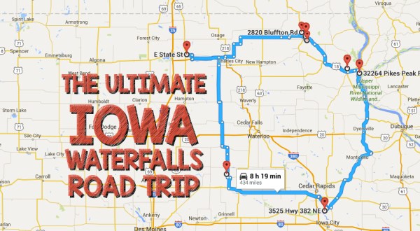 The Best Waterfall Road Trip In Iowa Takes You To Eight Cascades