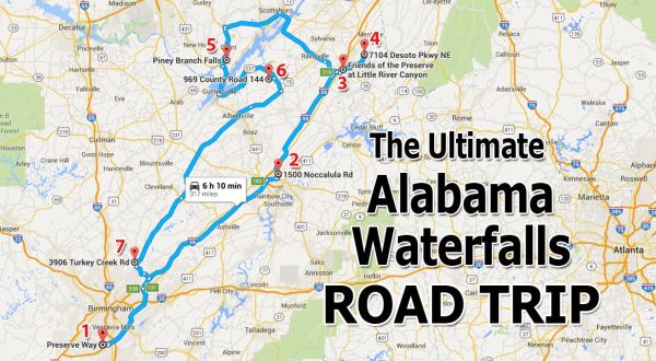 The Ultimate Alabama Waterfall Road Trip That Includes Some Of The Most Scenic Places In The State