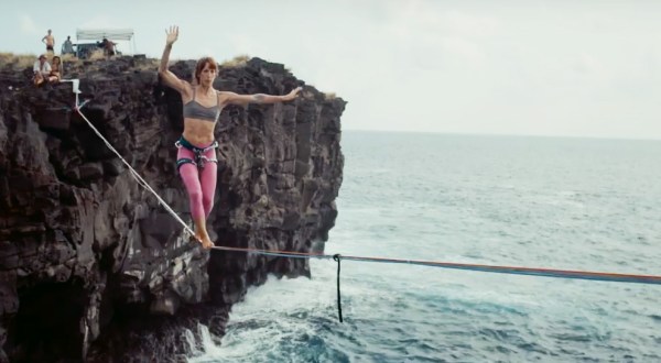 This Terrifying Slackline Footage Of Hawaii Will Make Your Palms Sweat