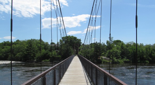 This Pedestrian Swinging Bridge In Maine Is A Thrilling Adventure