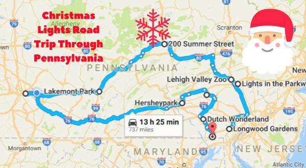 The Christmas Lights Road Trip Through Pennsylvania That Will Take You To 10 Magical Displays