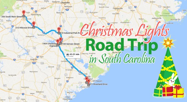 The Christmas Lights Road Trip Through South Carolina That Will Take You To 7 Magical Destinations
