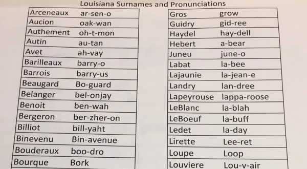 This Guide Will Help You Pronounce Common Louisiana Last Names And It’s Genius