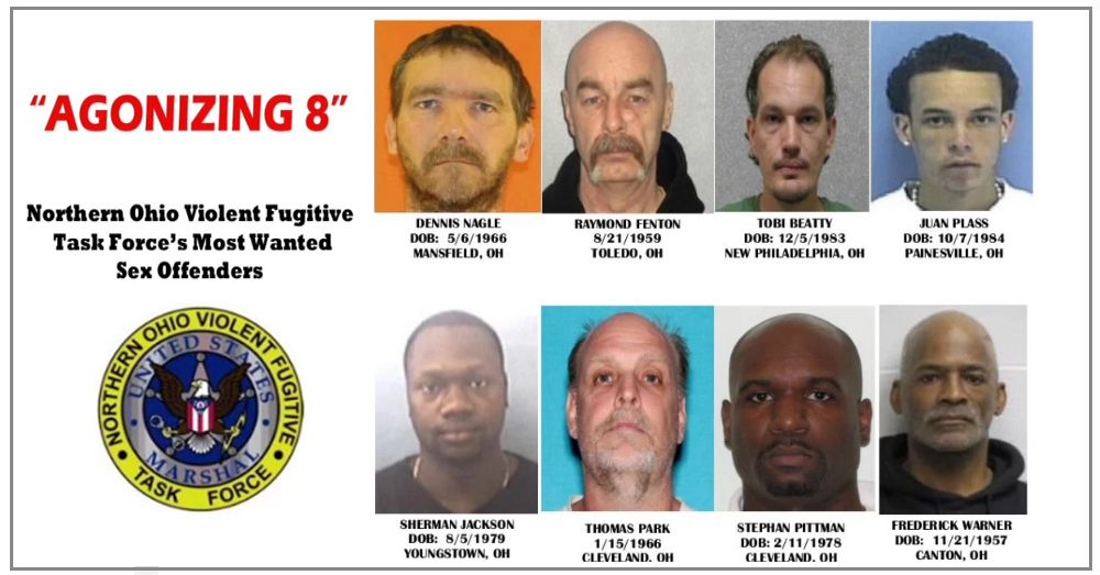 Authorities Are Searching For The 8 Most Wanted Sex Offenders In Ohio.