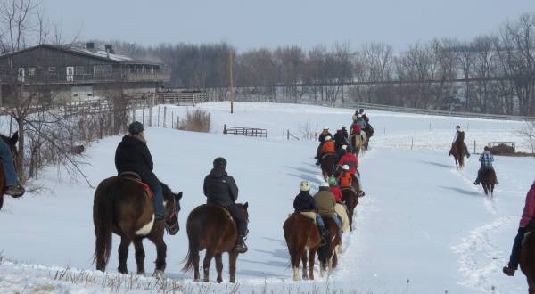 The Winter Horseback Riding Trail At White Pines Ranch In Illinois Is Pure Magic