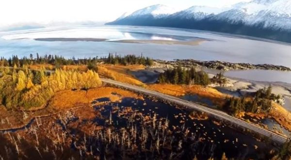A Drone Flew High Above Alaska’s Turnagain Arm And Captured Something Truly Stunning