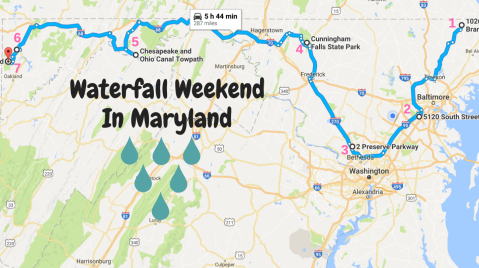 Here's The Perfect Weekend Itinerary If You Love Exploring Maryland's Waterfalls