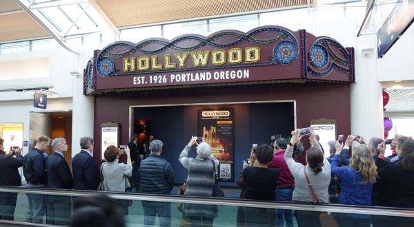 A Movie Theater Was Just Installed Inside The Portland Airport And It Looks Amazing