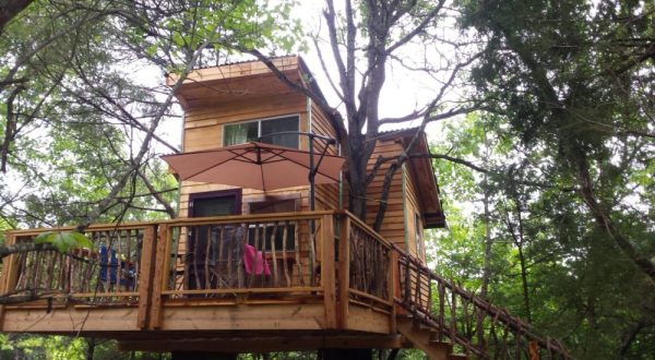 Sleep Underneath The Forest Canopy At This Epic Treehouse In Oklahoma