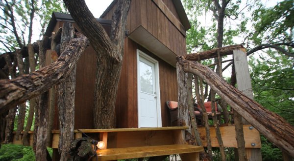 Sleep Underneath The Forest Canopy At This Epic Treehouse In Kansas