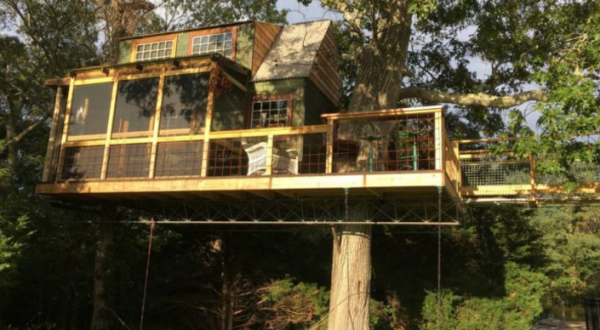 Sleep Underneath The Forest Canopy At This Epic Treehouse In Massachusetts