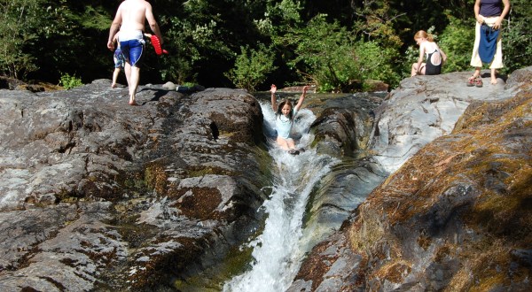 A Ride Down This Epic Natural Waterslide Near Portland Will Make Your Summer Complete