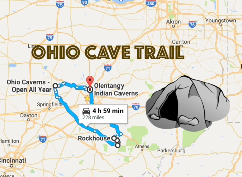 This Map Shows The Shortest Route To 7 Of Ohio's Most Incredible Caves