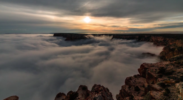 This Stunning Timelapse Video Shows Arizona’s Grand Canyon Filled With A Sea Of Clouds