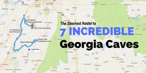 This Map Shows The Shortest Route To 7 Of Georgia's Most Incredible Caves