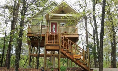Sleep Underneath The Forest Canopy At This Epic Treehouse In Arkansas