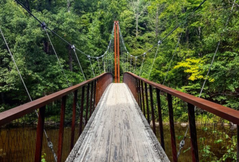 Most People Don't Know About This Amazing Swinging Bridge Hidden In Connecticut