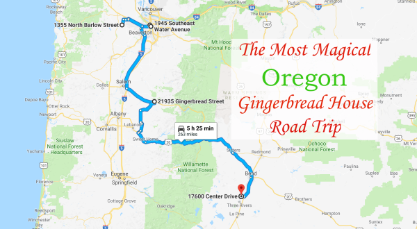 This Holiday-Themed Road Trip Will Lead You To Oregon’s Most Magical Gingerbread Houses