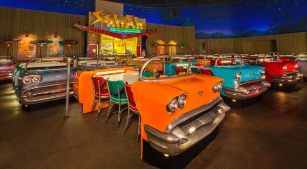 A Fun And Retro Restaurant In Florida, The Sci-Fi Dine In Theater Is Fun For The Whole Family