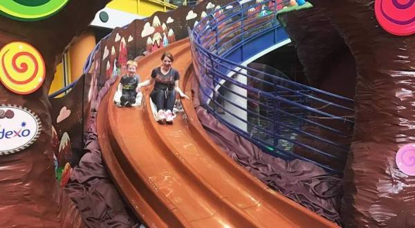 This Whimsical Wintertime Slide in Indiana Is Straight Out Of Willy Wonka