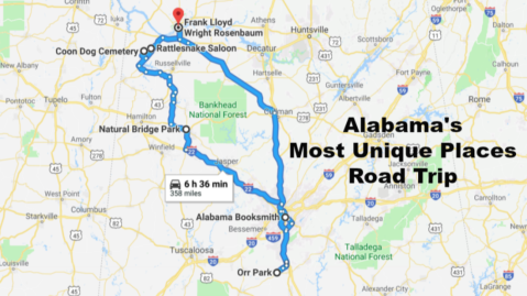 Take This Unforgettable Road Trip To Experience Some Of Alabama's Most Unique Places