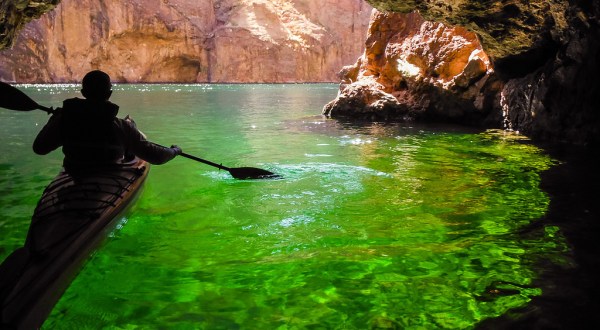 Take A Day Trip To Explore This Cave Full Of Emerald Green Water Just Outside Of Nevada