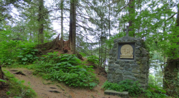 Follow This Trail To A Peaceful Shrine Hiding In The Middle Of A Forest In Alaska