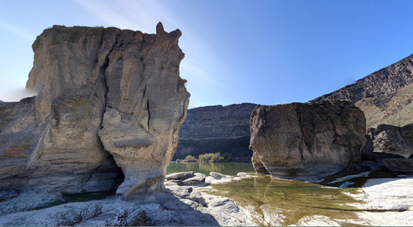 Paddle Right Up To This Brilliant Waterfall In Idaho That’s Surrounded By Geologic Wonders