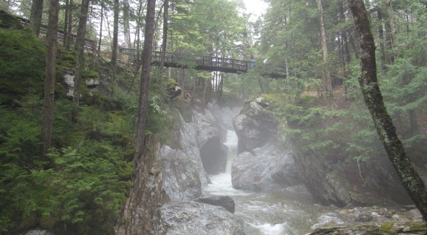 Hike To A Waterfall Staircase At Green Mountain National Forest In Vermont