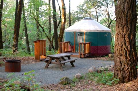 This Northern California Park Has A Yurt Village That's Absolutely To Die For