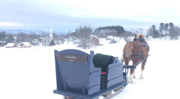 Take An Entrancing Horse-Drawn Sleigh Ride Through The Vermont Countryside This Winter