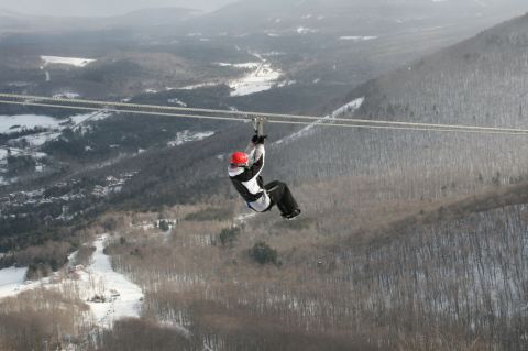 The Longest And Highest Zipline In North America Gives You A Breathtaking View Of New York's Winter Landscape