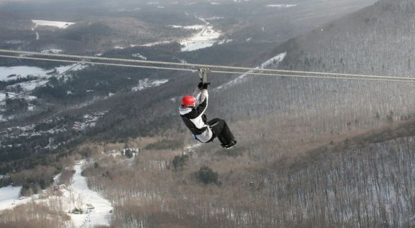 The Longest And Highest Zipline In North America Gives You A Breathtaking View Of New York’s Winter Landscape