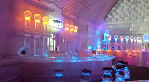 This Beautiful Bar In Alaska Is Made Of Over 1,000 Tons Of Crystal Clear Ice