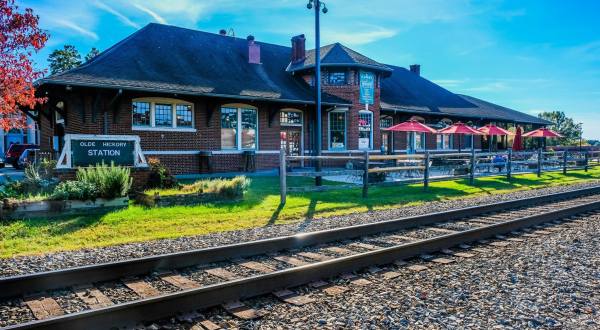This Historic North Carolina Train Depot Is Now A Beautiful Restaurant Right On The Tracks