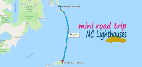 Take This Mini Road Trip To Climb Two Of North Carolina's Most Beautiful Lighthouses