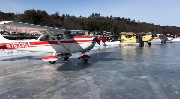 This Airline Runway In New Hampshire Made Of Ice Is The Only One Of Its Kind