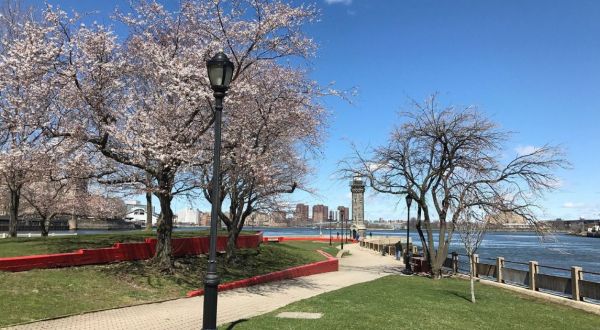 The Riverfront Park In New York That’s Filled With Cherry Blossoms And Begging For A Visit