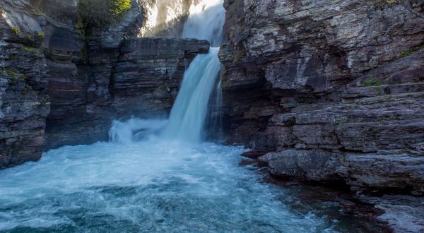 Take This Easy Trail To An Amazing Double Waterfall In Montana