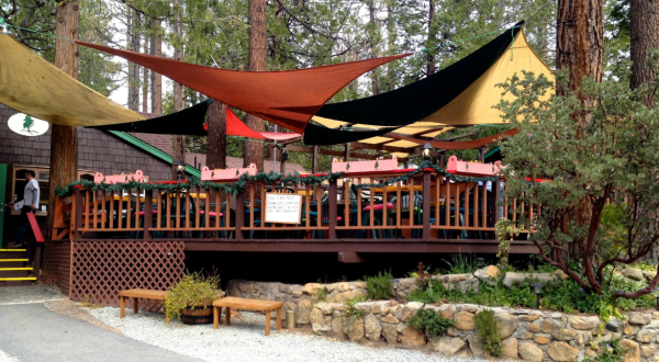 The Little Swiss Restaurant In The Southern California Mountains Where You Can Dine Under A Canopy Of Trees