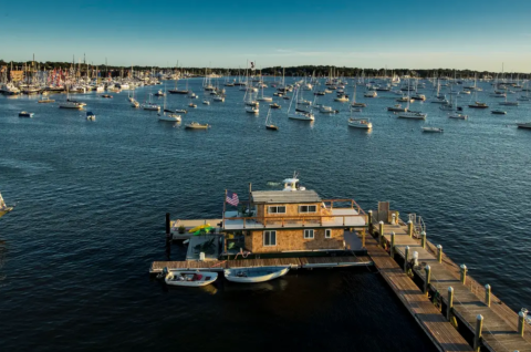 Spend The Night On The Water In This Wonderfully Cool Houseboat In Rhode Island