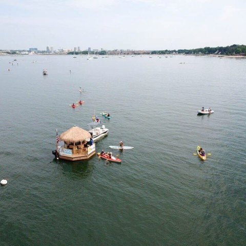 You Can Cruise Around The Long Island Sound On This Floating Tiki Bar In Connecticut