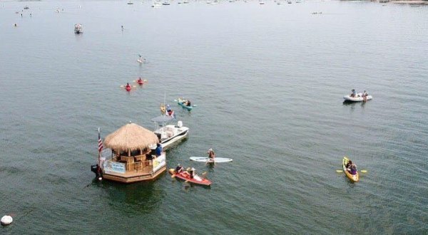 You Can Cruise Around The Long Island Sound On This Floating Tiki Bar In Connecticut