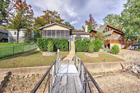 Slide Right Into The Lake From This Awesome Rental In Missouri