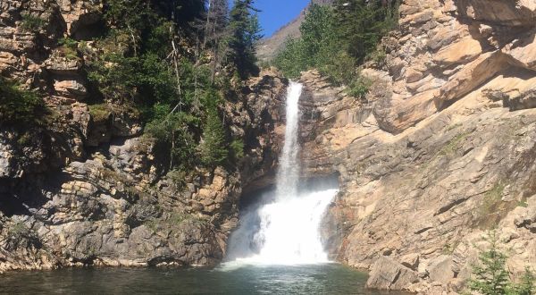 This Two-Tiered Waterfall In Montana Is Definitely Worth The Hike