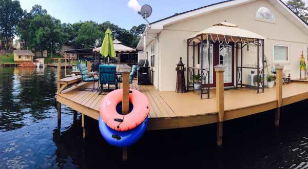Stay On The Water At This Floating Arkansas Bungalow
